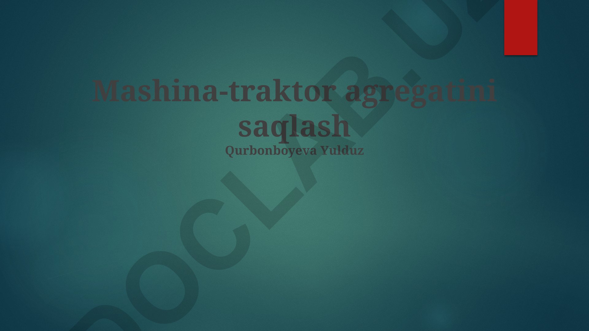 Mashina-traktor agregatini saqlash jarayonini optimallashtirish va xarajatlarni kamaytirish