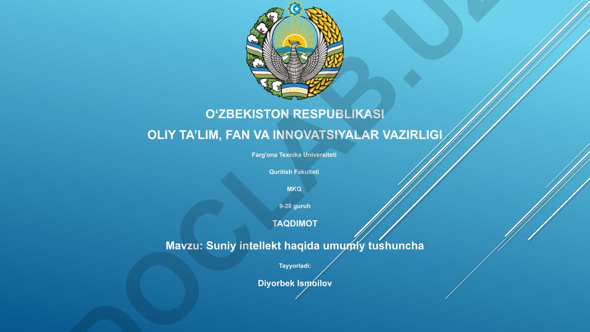 Suniy intellekt haqida umumiy tushuncha