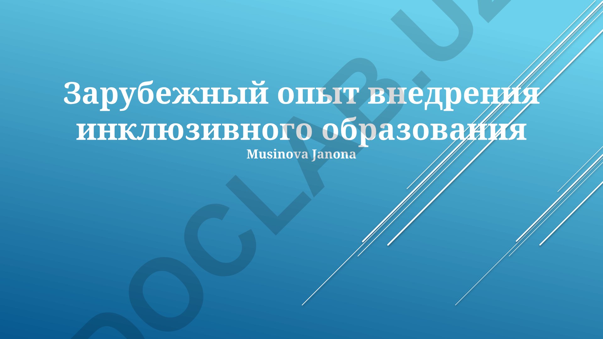 Зарубежный опыт внедрения инклюзивного образования