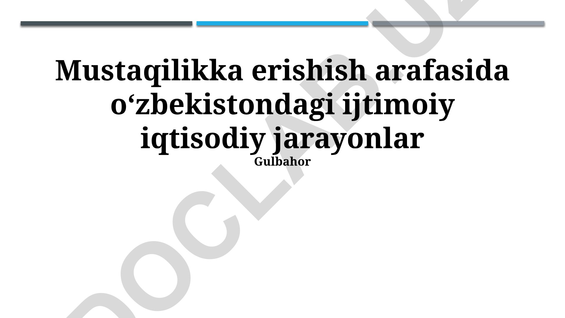 Mustaqillik arafasida O'zbekistondagi ijtimoiy-iqtisodiy jarayonlar