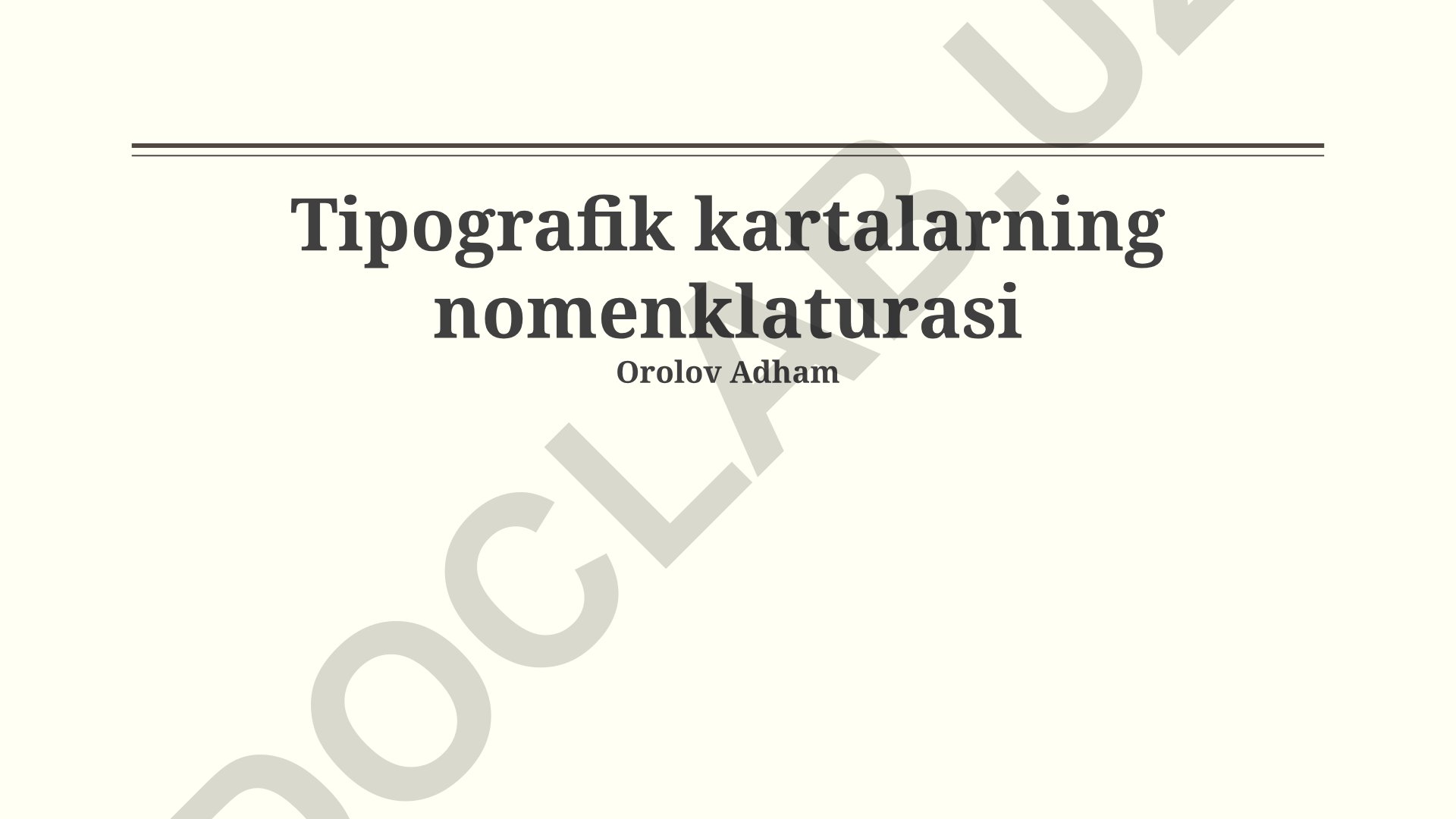 Tipografik kartalarning nomenklaturasi