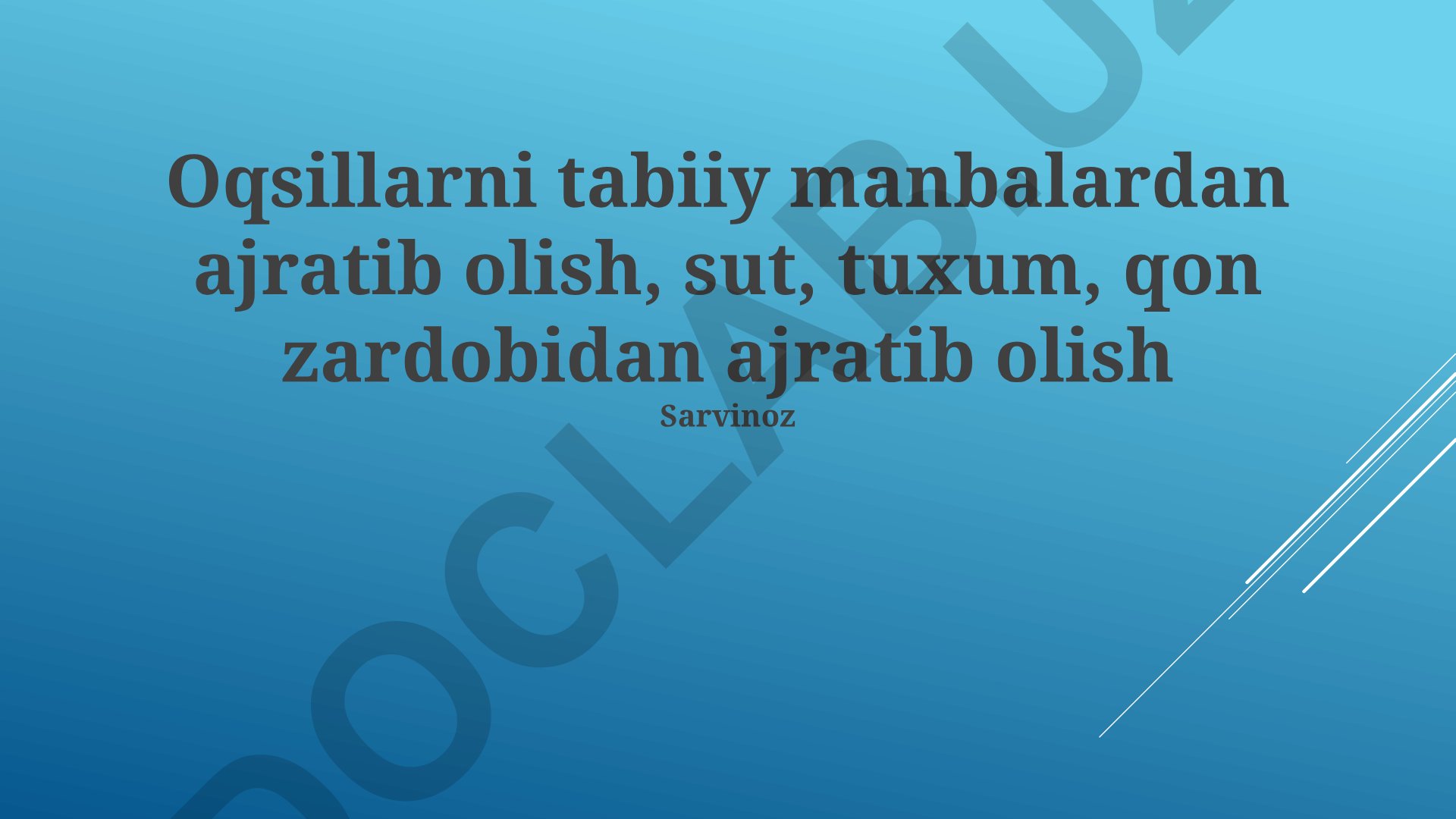 Oqsillarni tabiiy manbalardan ajratib olish usullari