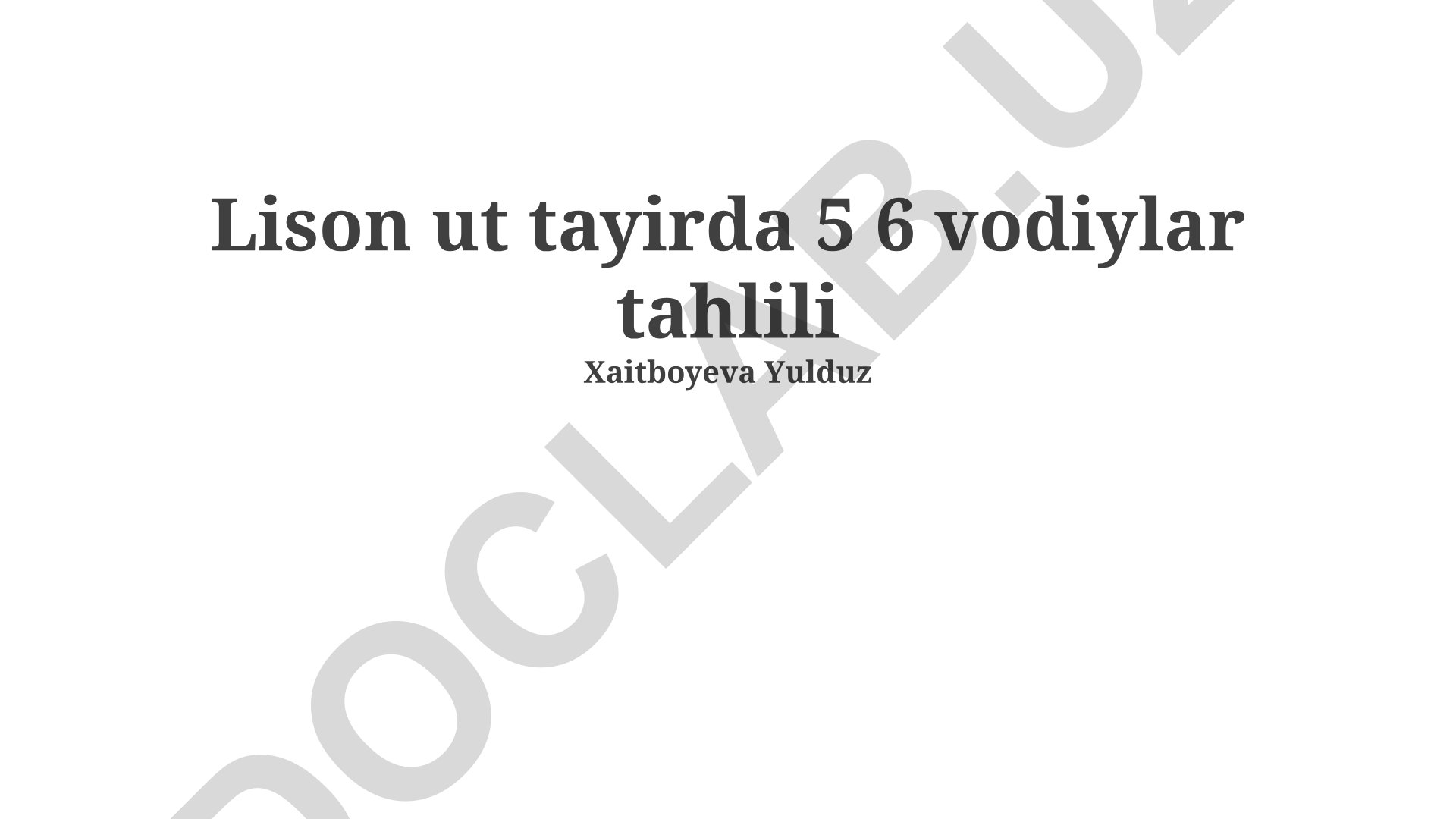 Lison vodiylarining gidrologik xususiyatlari va geografik tahlili