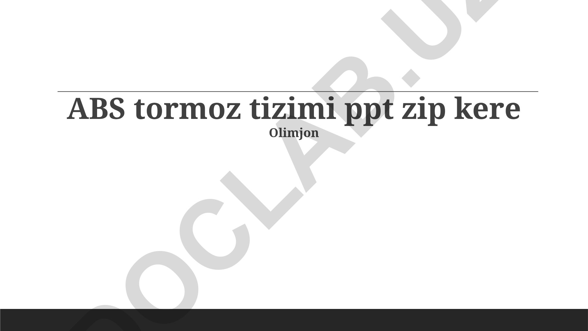 ABS тормоз тизимининг таърифи, элементлари ва афзалликлари