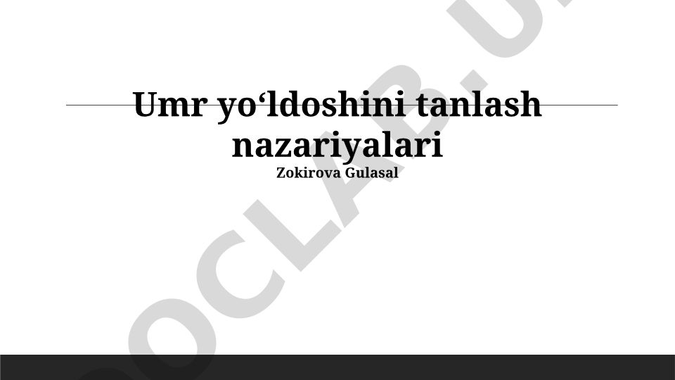 Umr yoʻldoshini tanlash nazariyalari