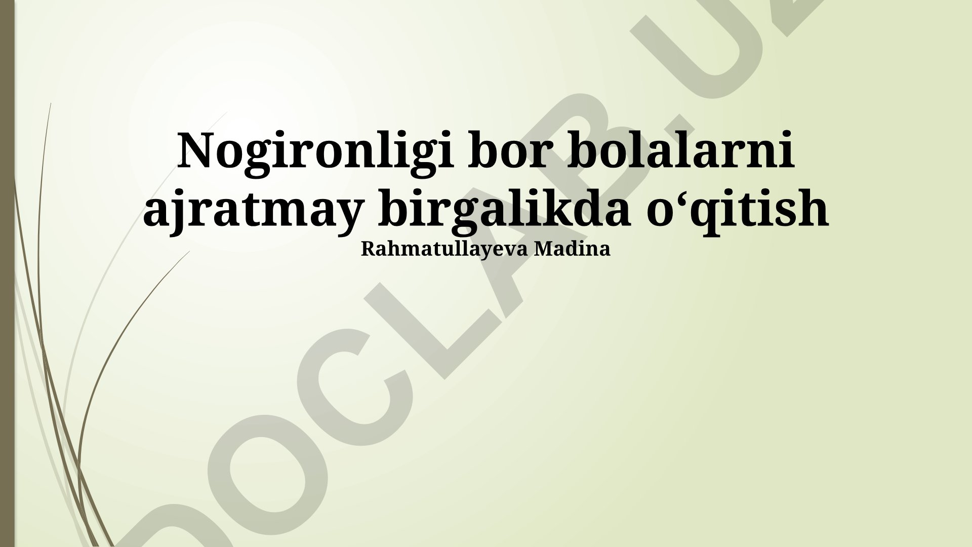 Nogironligi bor bolalarni ajratmay birgalikda oʻqitish