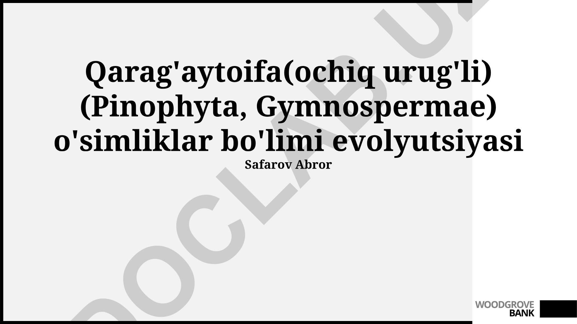 Qarag'aytoifa o'simliklar bo'limi evolyutsiyasi