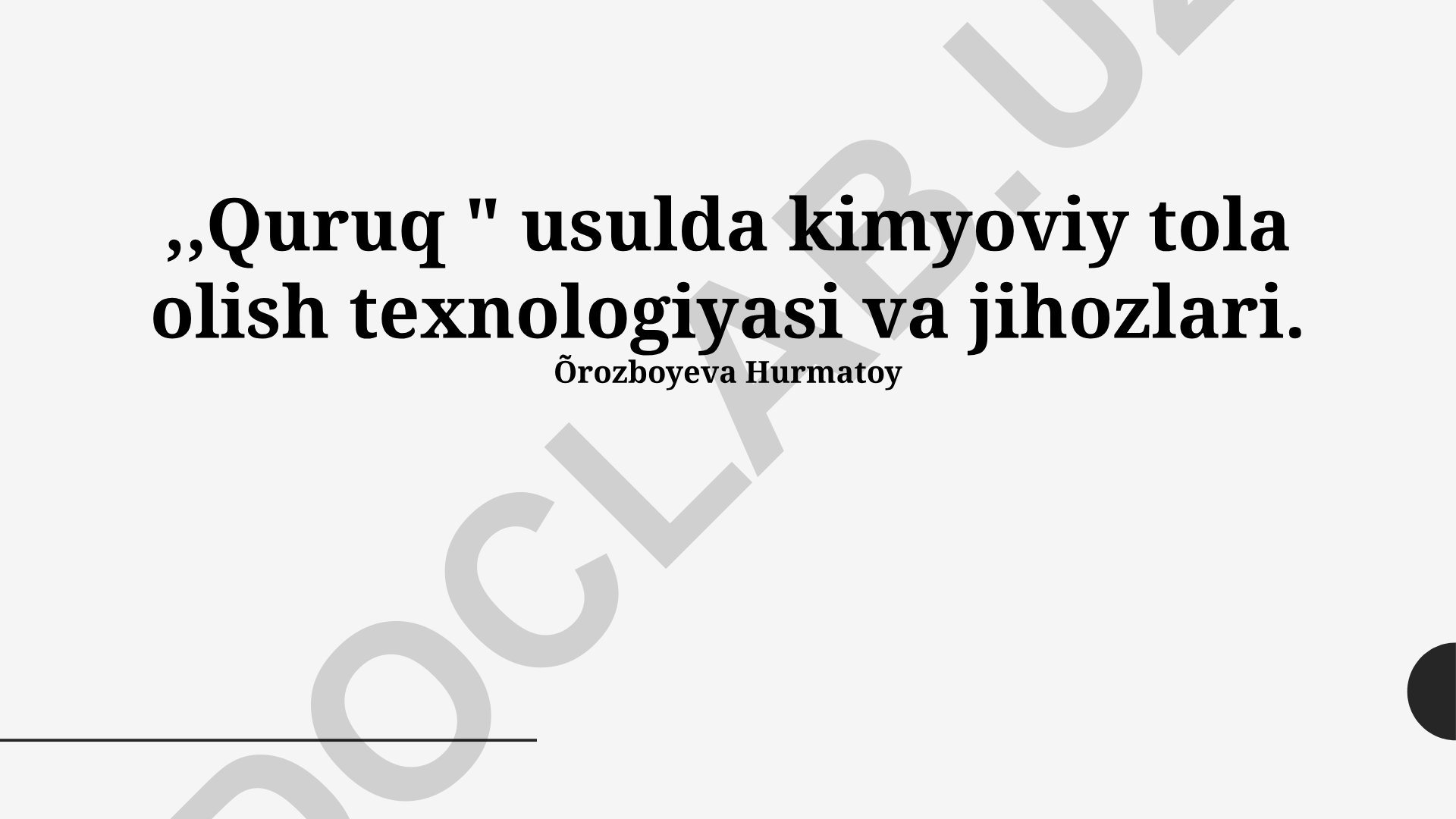 Quruq usulda kimyoviy tola olish texnologiyasi va jihozlari