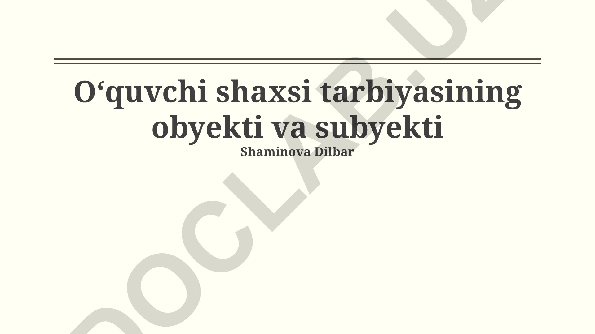O'quv jarayonida talabaning roli: muvozanat va o'zaro ta'sir