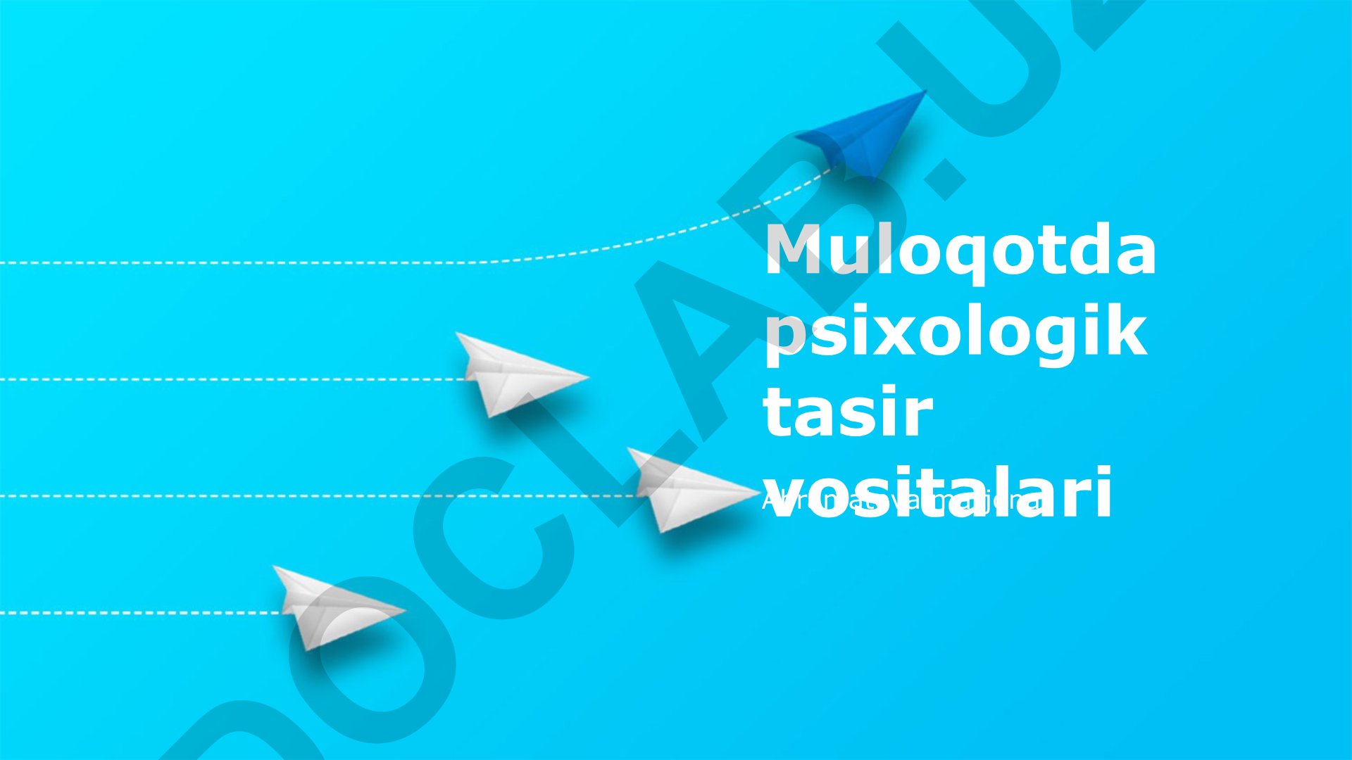 Muloqotda psixologik tasir vositalari va manipulyatsiya texnikalari