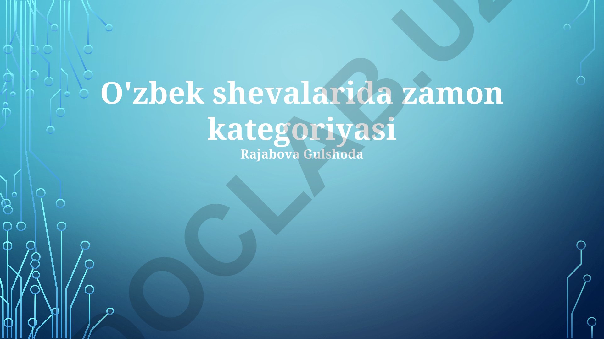 O'zbek shevalarida zamon kategoriyasi