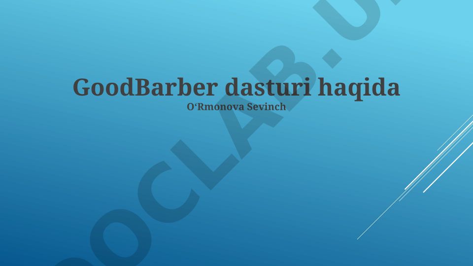 GoodBarber dasturi va mobil ilova yaratish