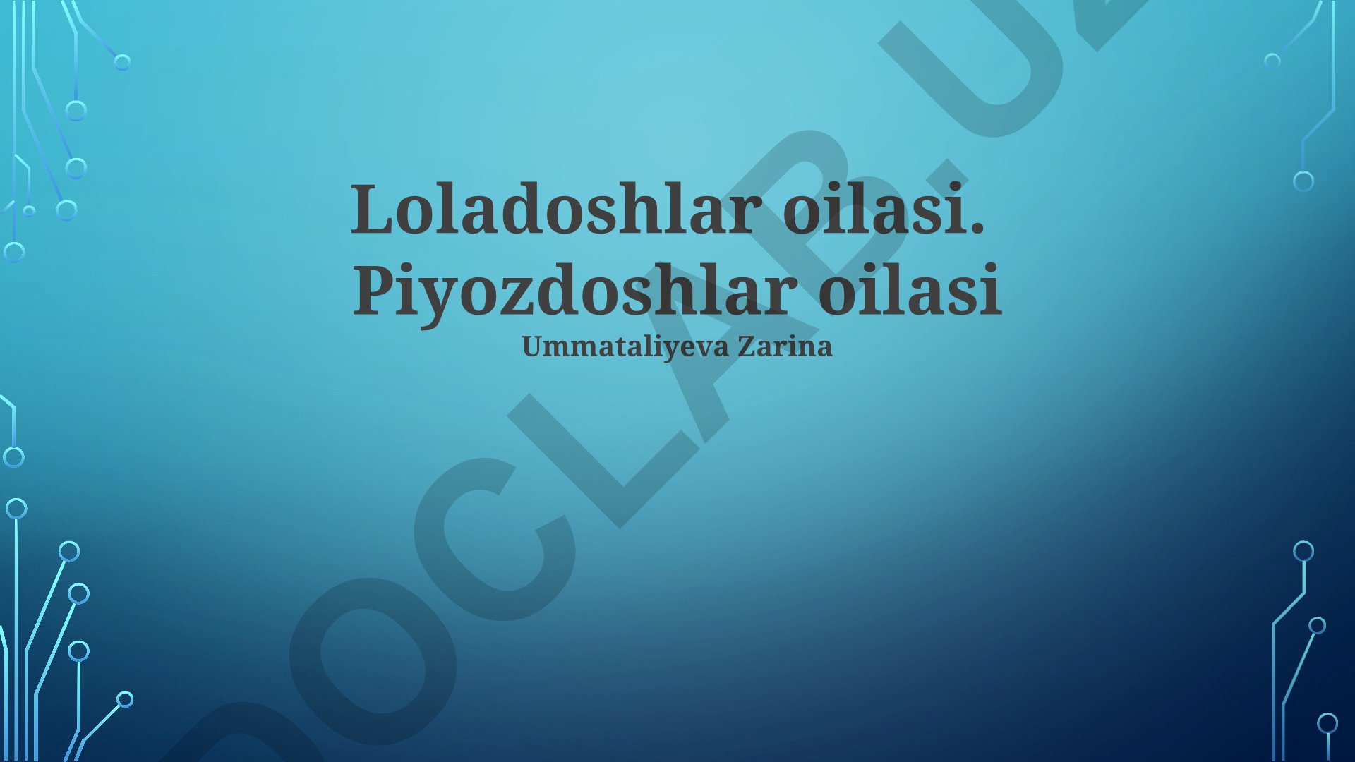 Piyozsimonlar oilasi va uning iqtisodiy ahamiyati