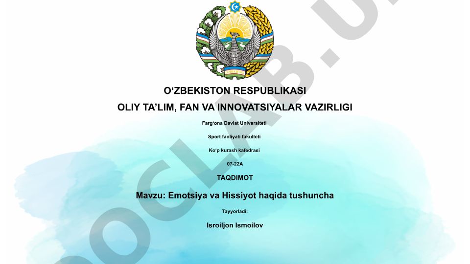 Emotsiya va Hissiyot haqida tushuncha