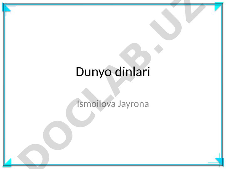 Dunyo dinlari