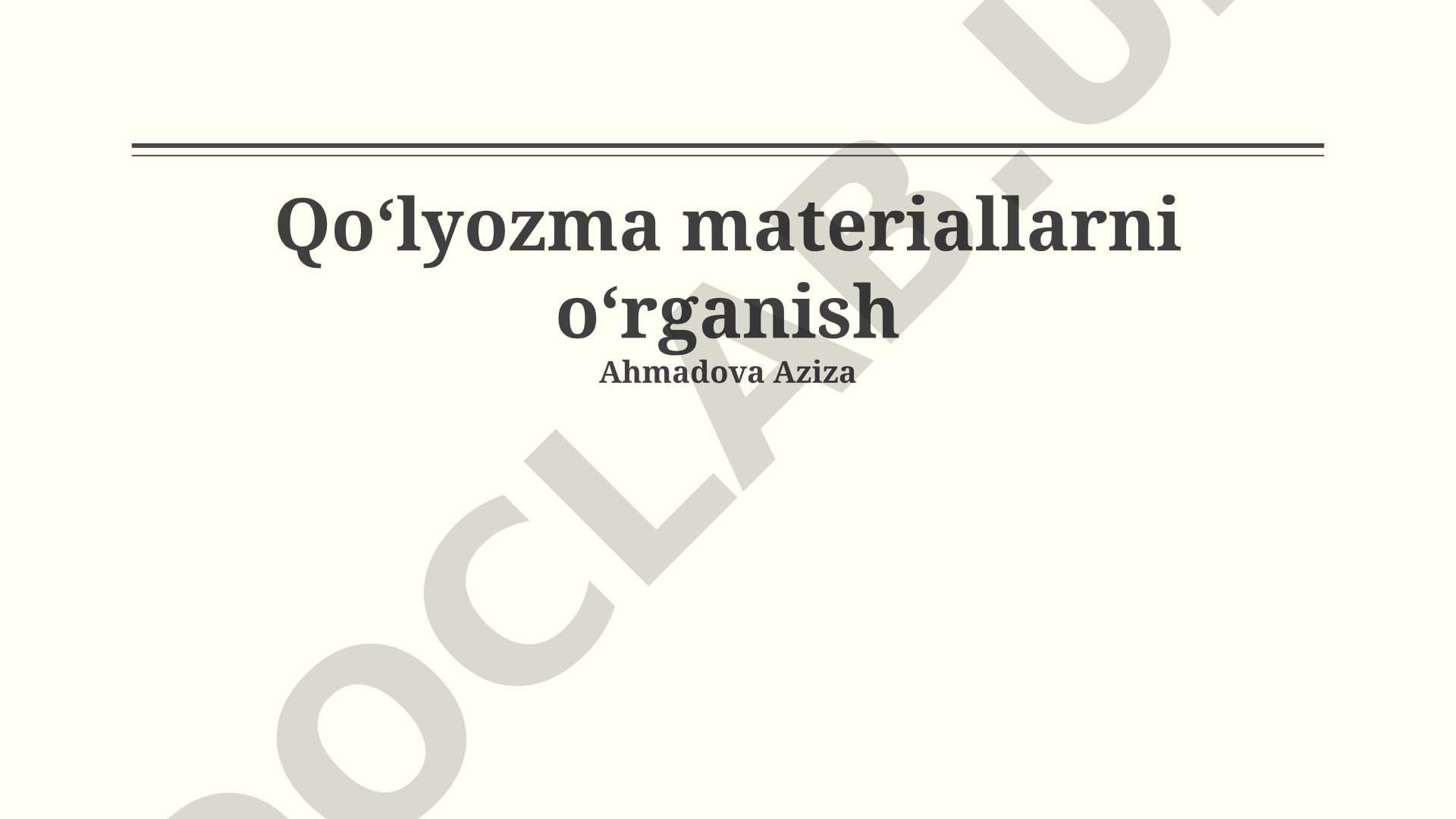 Qo'lyozma materiallarni o'rganish