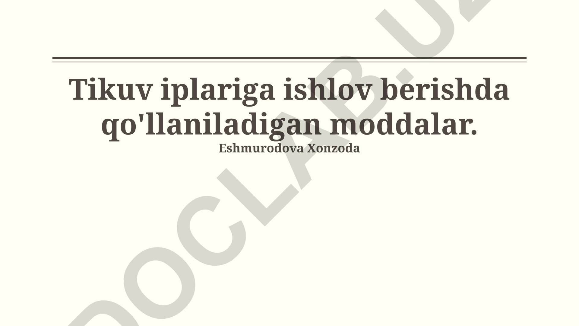 Tikuv iplariga ishlov berishda qo'llaniladigan moddalar