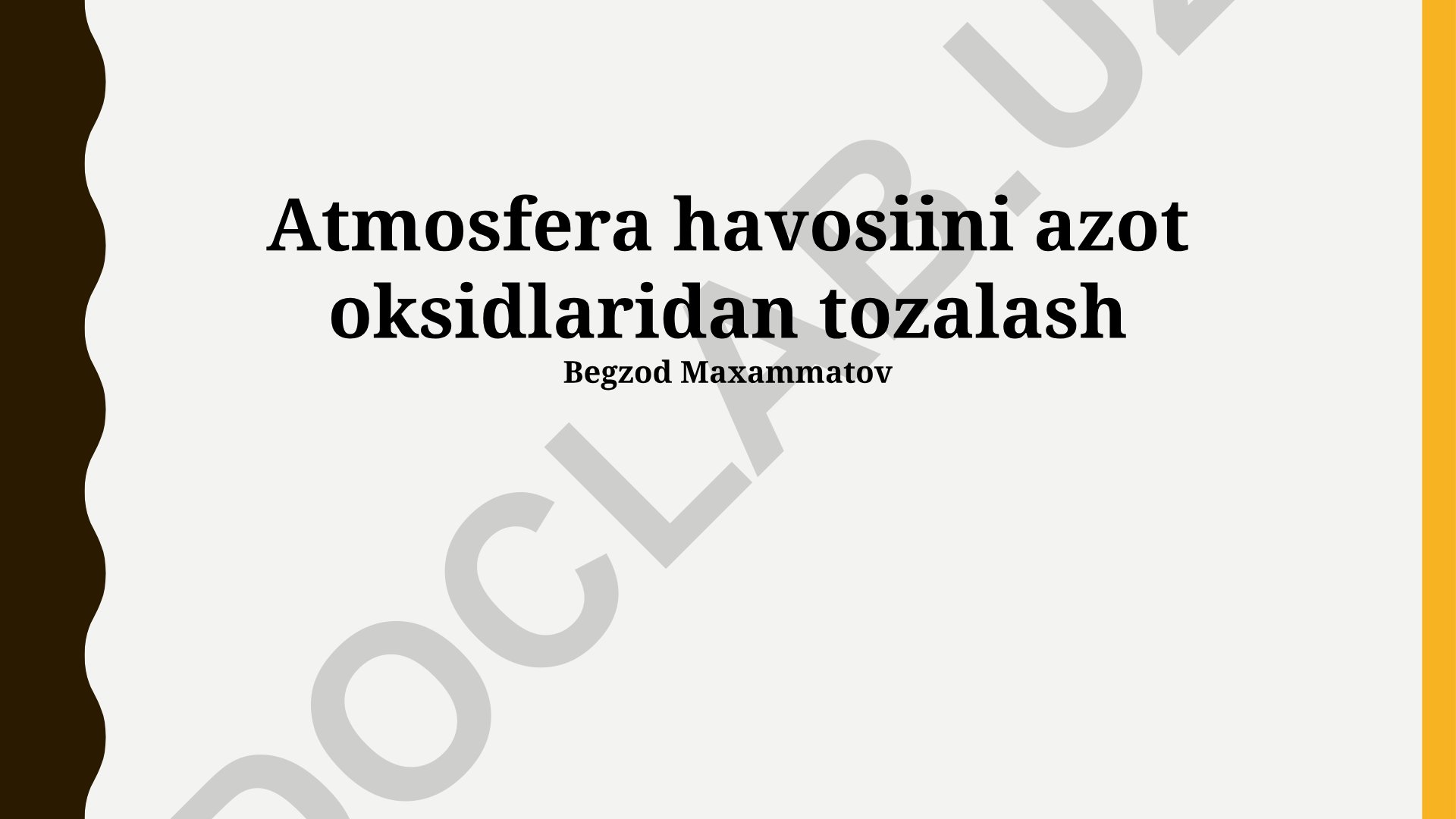 Atmosfera havosiini azot oksidlaridan tozalash