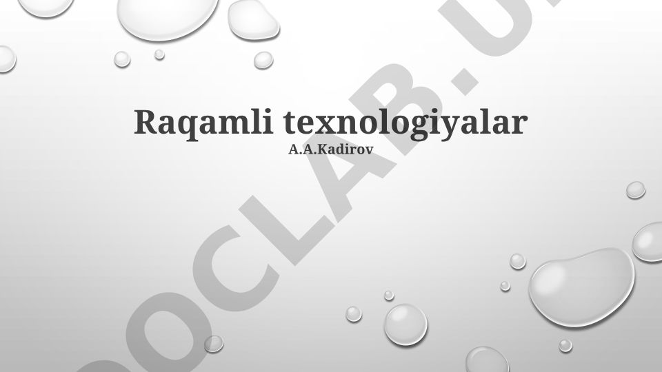 Raqamli texnologiyalar va sun'iy intellektning rivojlanishi