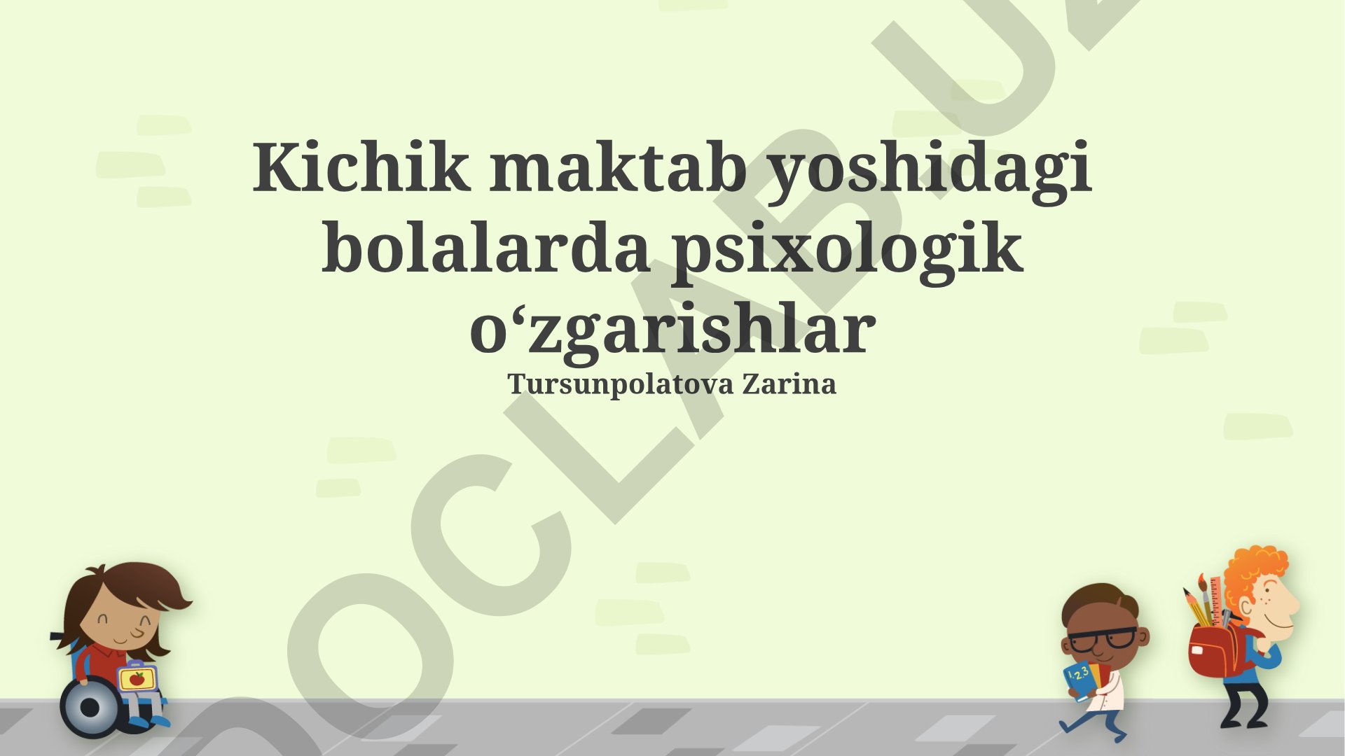 Kichik maktab yoshidagi bolalarda psixologik oʻzgarishlar