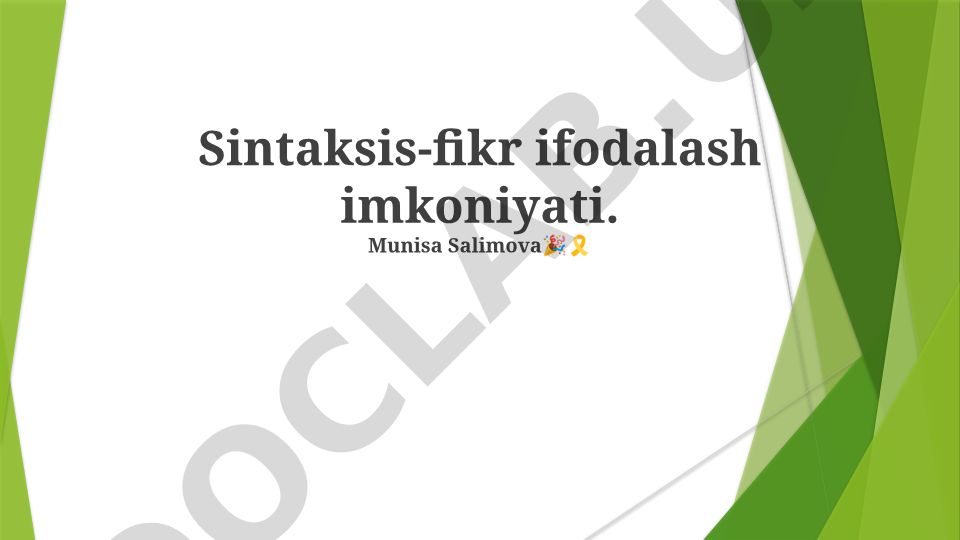 Sintaksis: Tilning asosi va fikr ifodalash imkoniyati