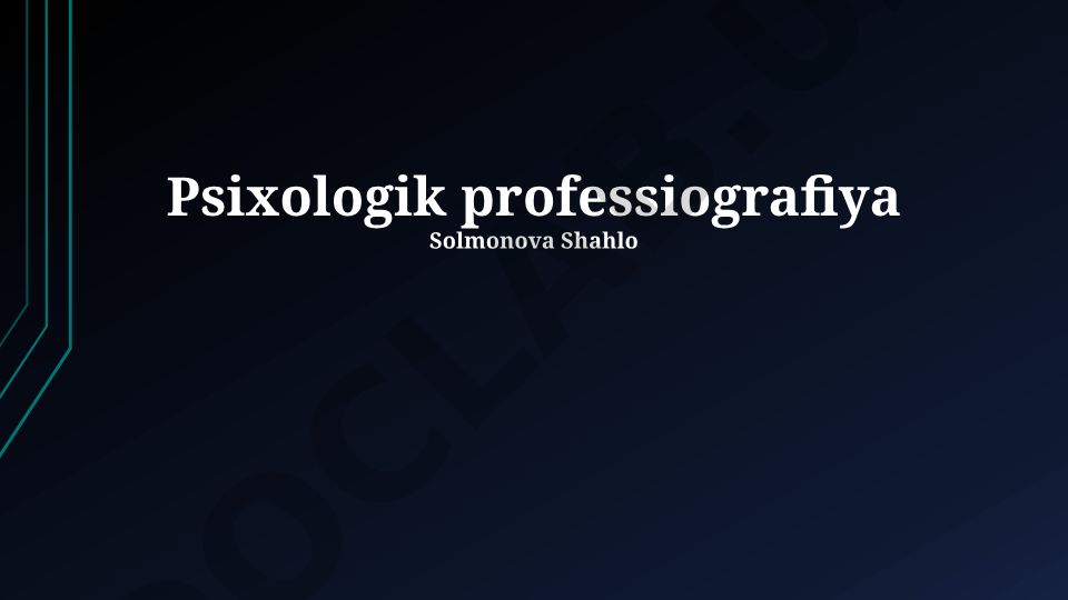Psixologik professiografiya va profil turlari