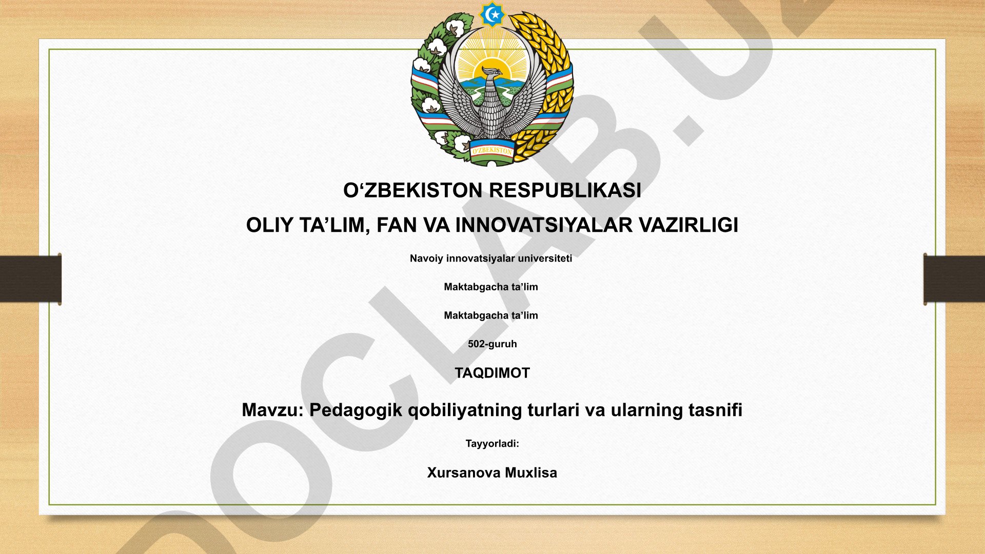 Pedagogik qobiliyatning turlari va ularning tasnifi