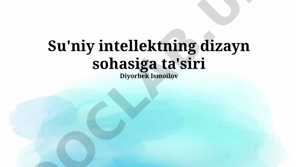 Sun'iy intellektning dizayn sohasiga ta'siri