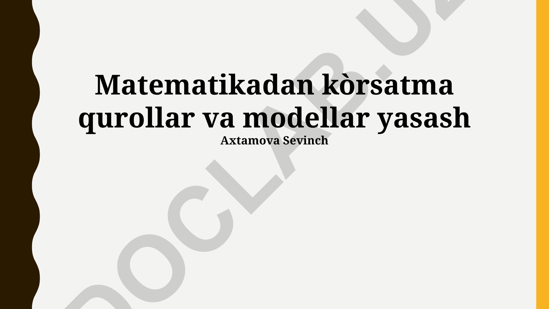 Matematikadan kòrsatma qurollar va modellar yasash