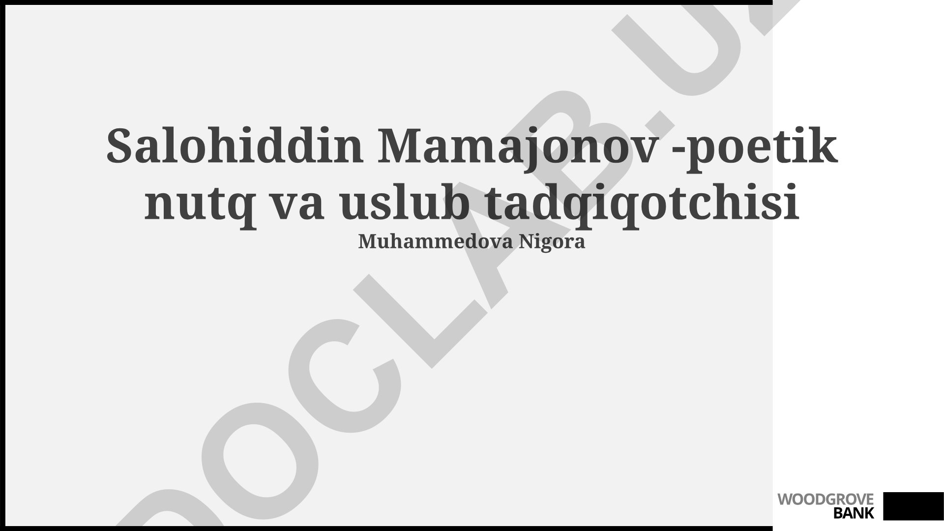 Salohiddin Mamajonovning sheʼriy nutq va uslub tadqiqotlari