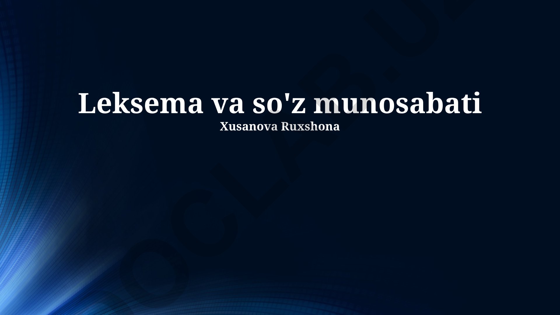 Leksema va so'z munosabati