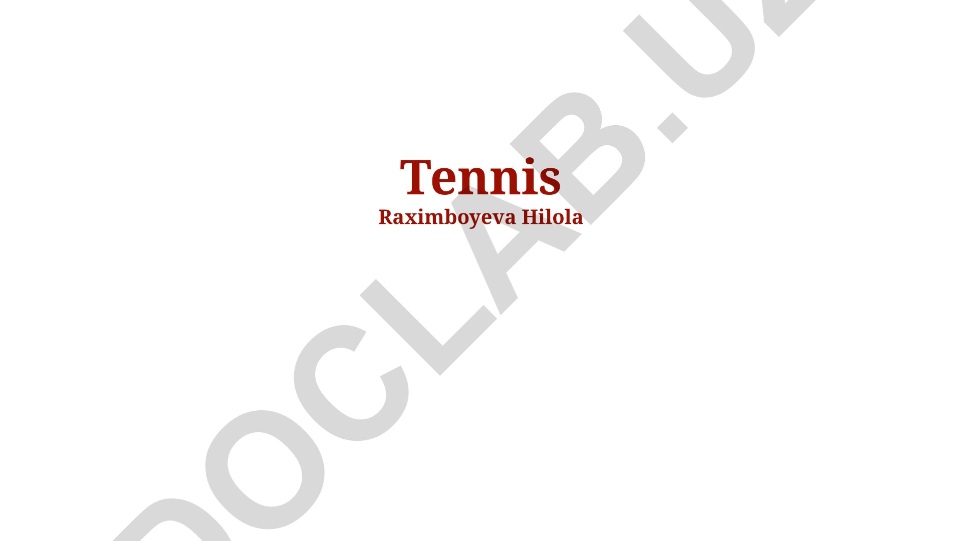 Tennis tarixi, qoidalari va texnikasi