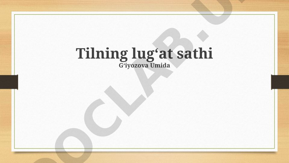 Nutq leksikasining stilistik darajalari va xususiyatlari