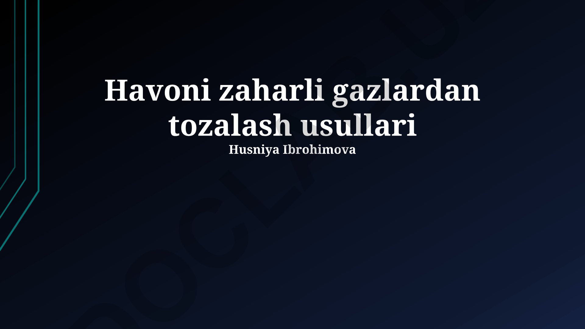 Havoni zaharli gazlardan tozalash usullari