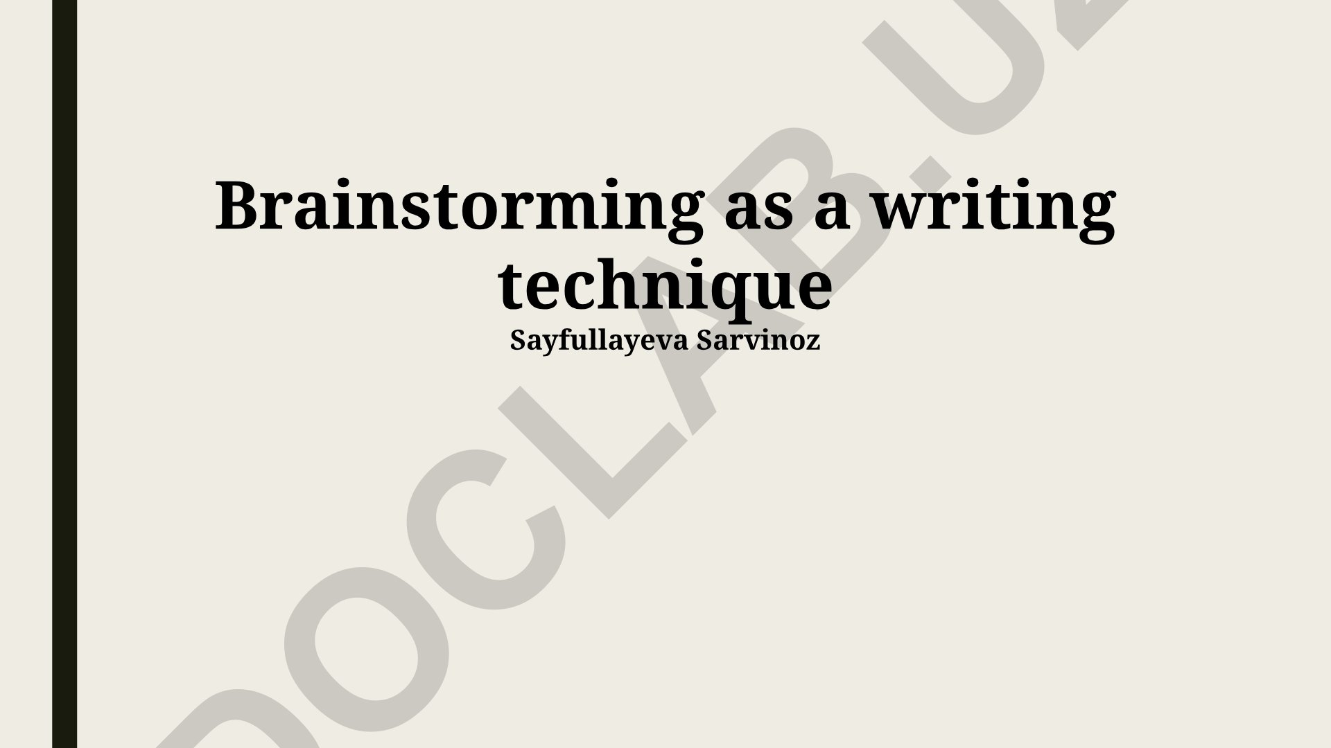 Brainstorming as a writing technique