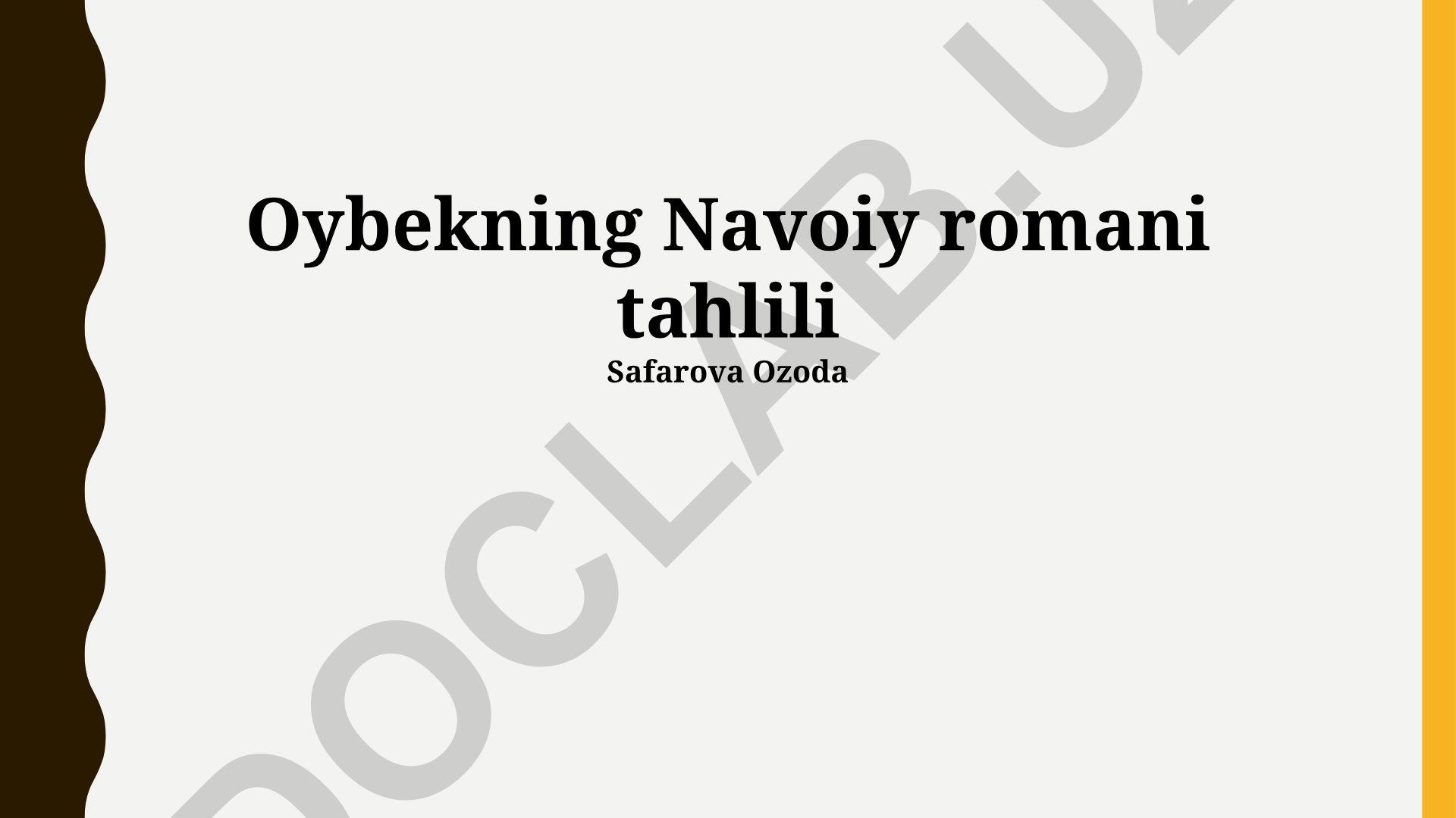 Oybekning Navoiy romani tahlili
