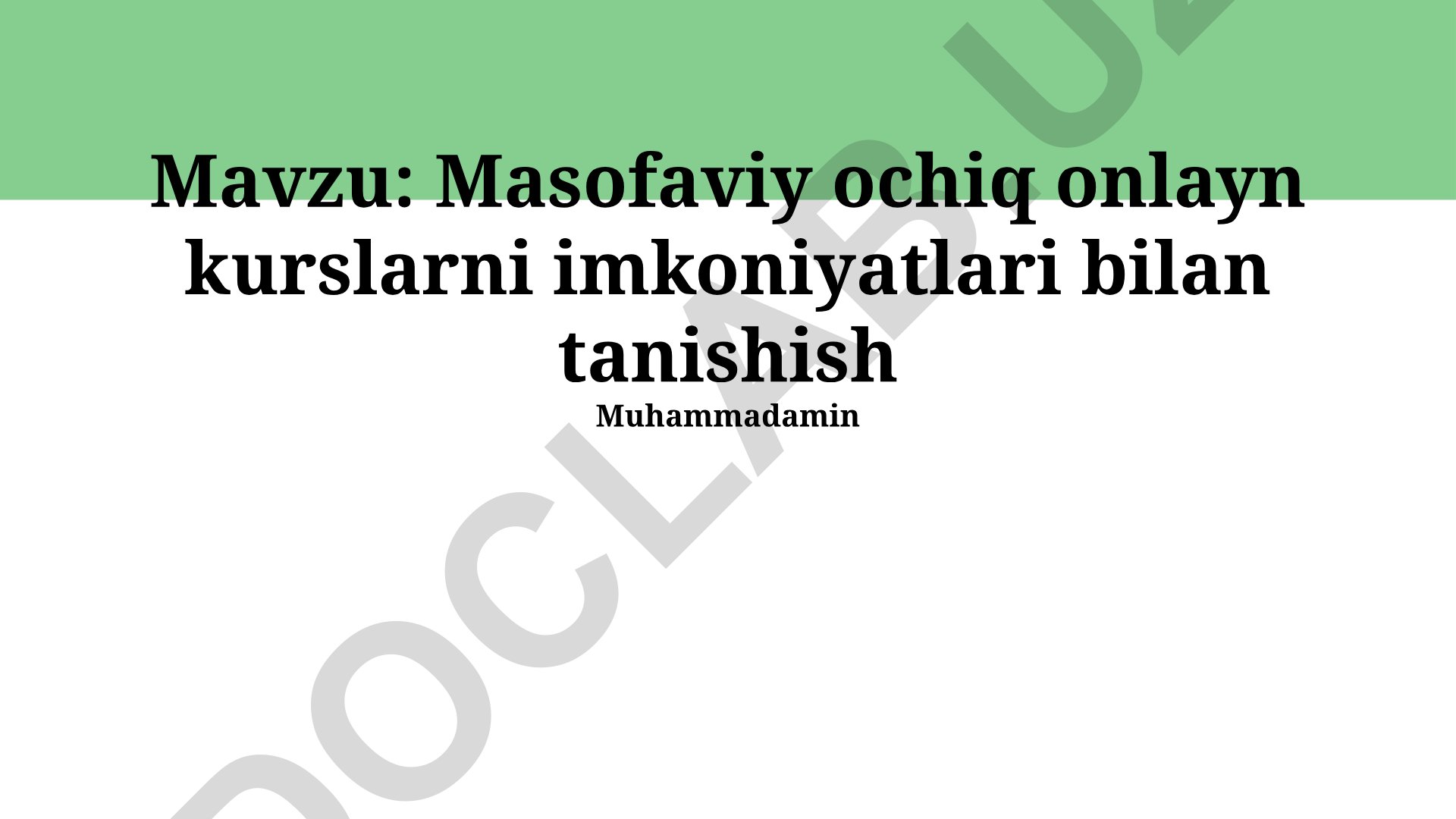 Masofaviy ochiq onlayn kurslarni imkoniyatlari bilan tanishish