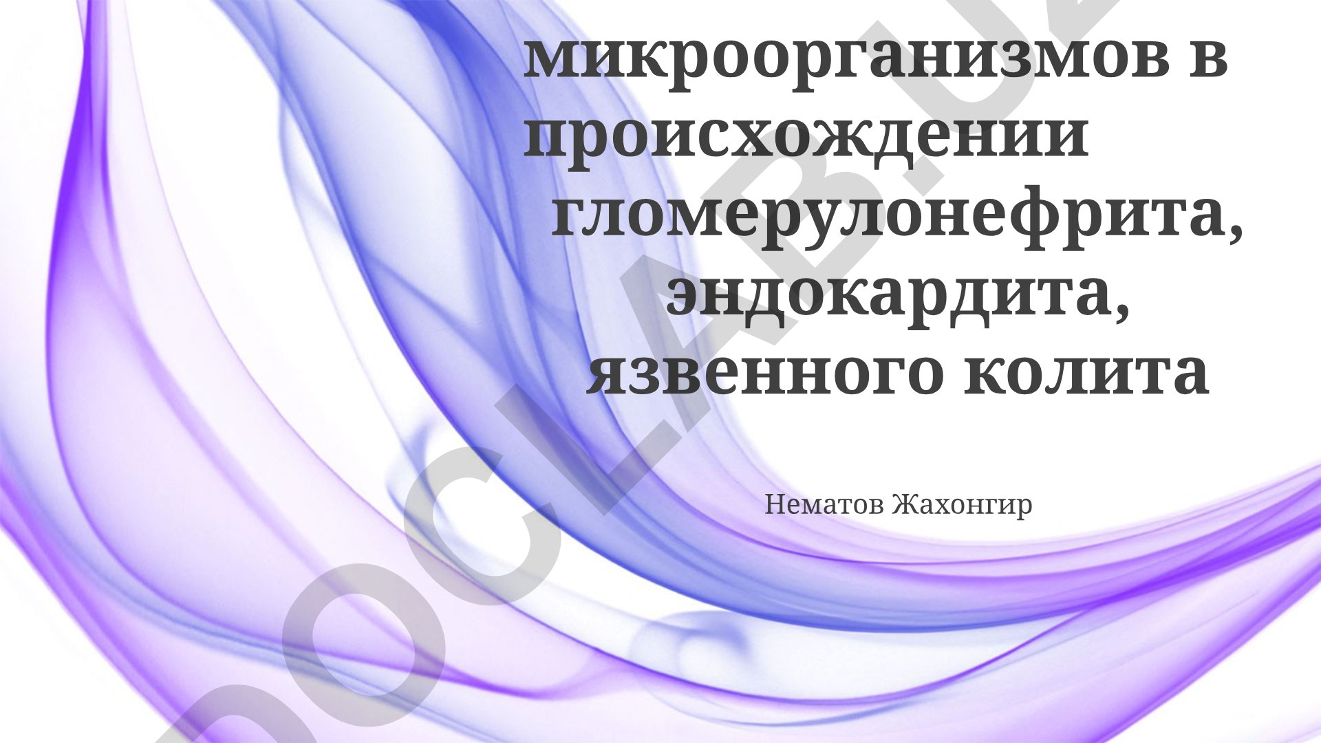Значение микроорганизмов в происхождении гломерулонефрита, эндокардита, язвенного колита