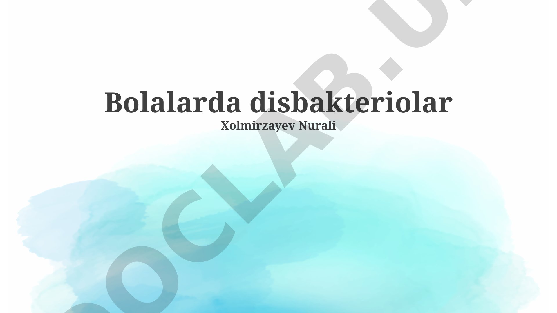 Bolalarda disbakterioz