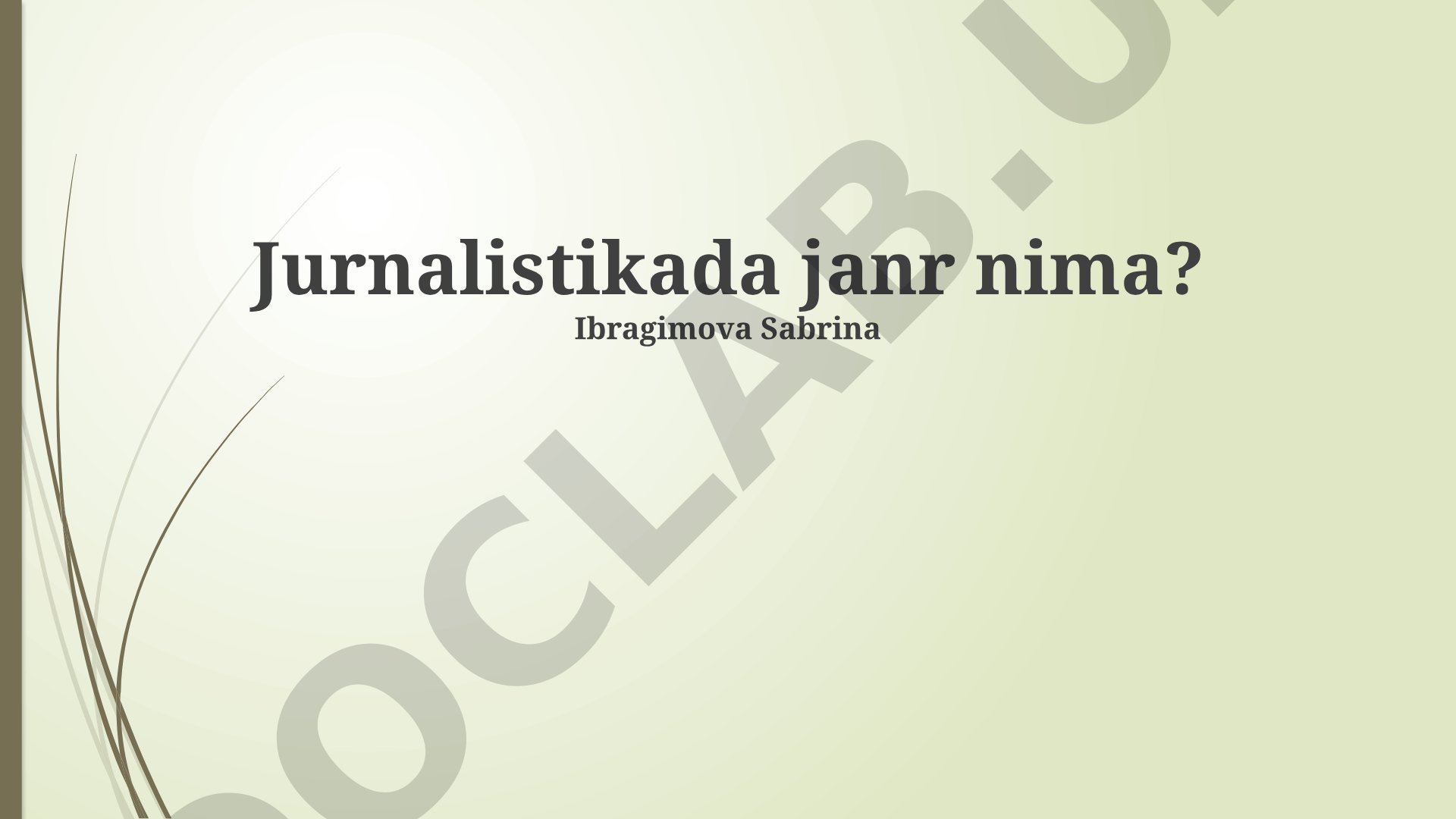 Jurnalistikada janr nima?