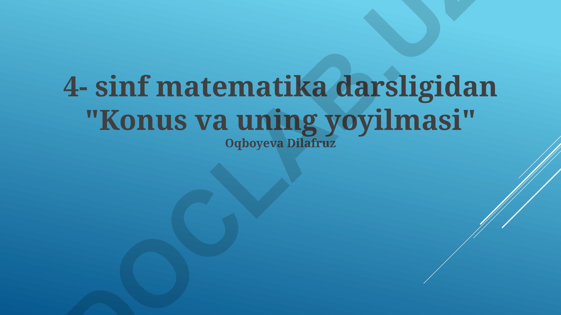 Konus va uning yoyilmasi