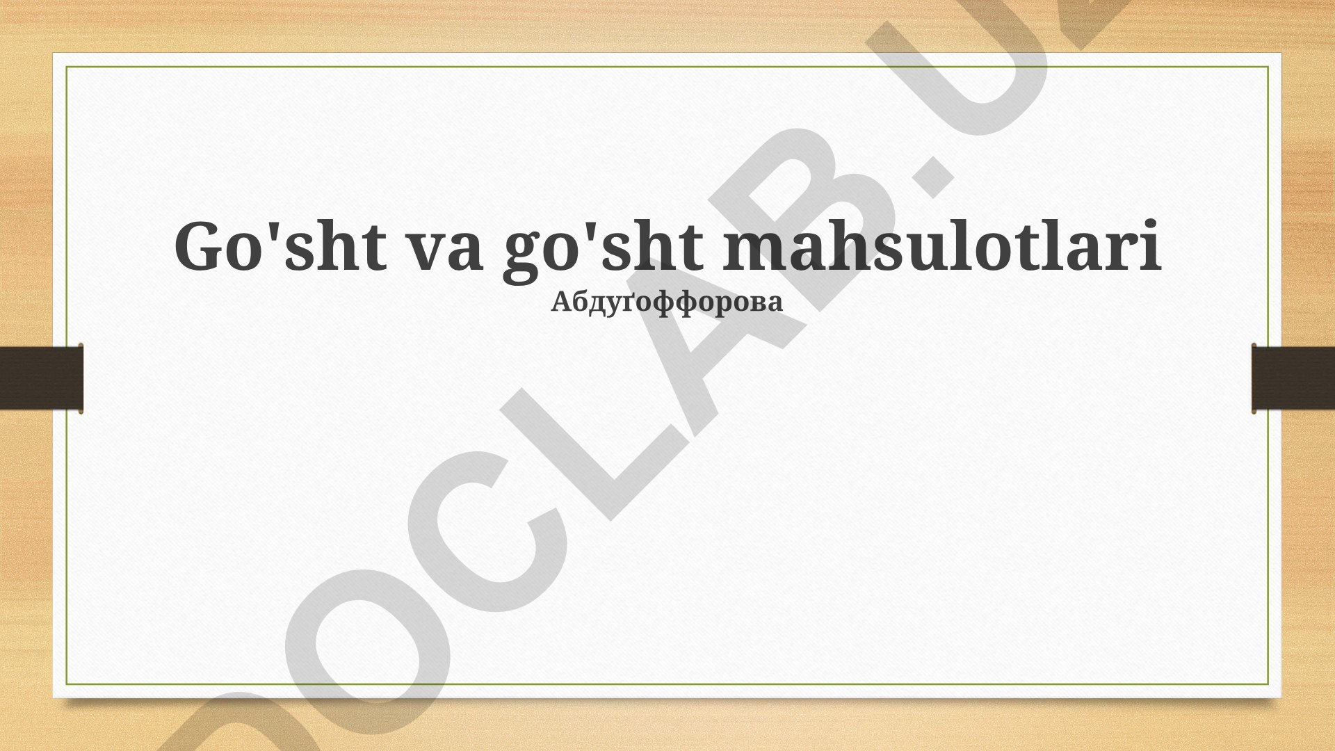 Go'sht va go'sht mahsulotlari turlari, iste'moli va kelajagi