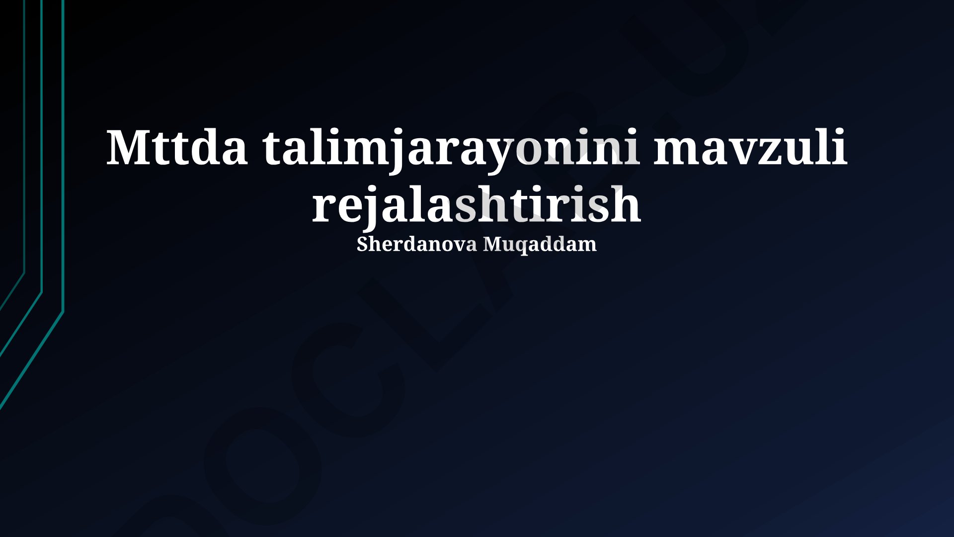 Ta'lim jarayonini mavzuli rejalashtirish
