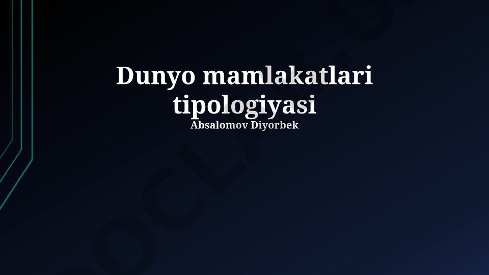 Dunyo mamlakatlari tipologiyasi