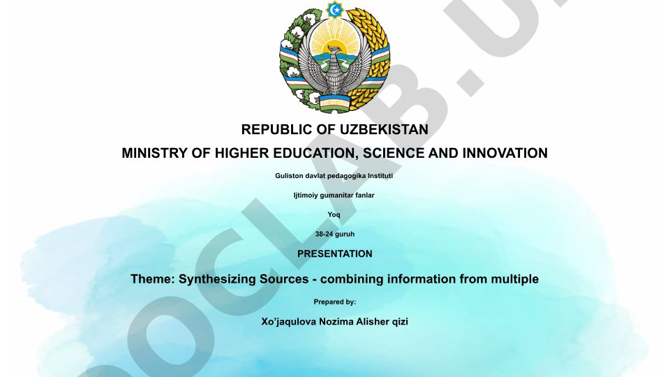 Synthesizing Sources - combining information from multiple