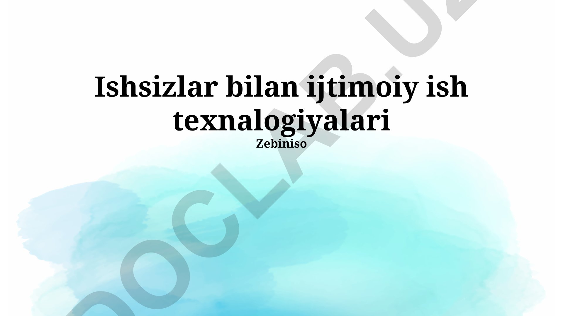 Ishsizlar bilan ijtimoiy ish texnologiyalari