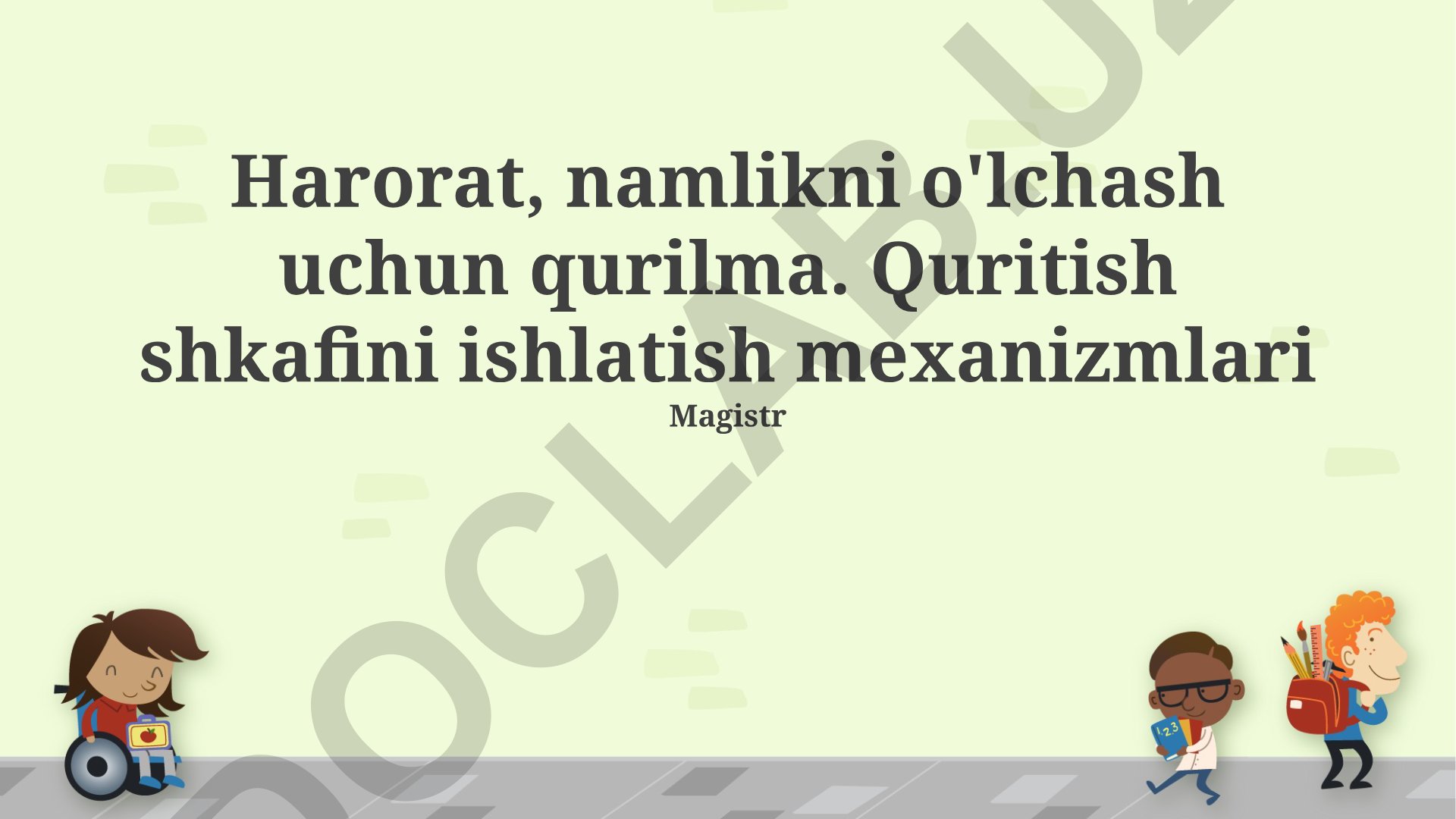 Harorat va namlikni o'lchash asboblari va quritish shkafi mexanizmlari