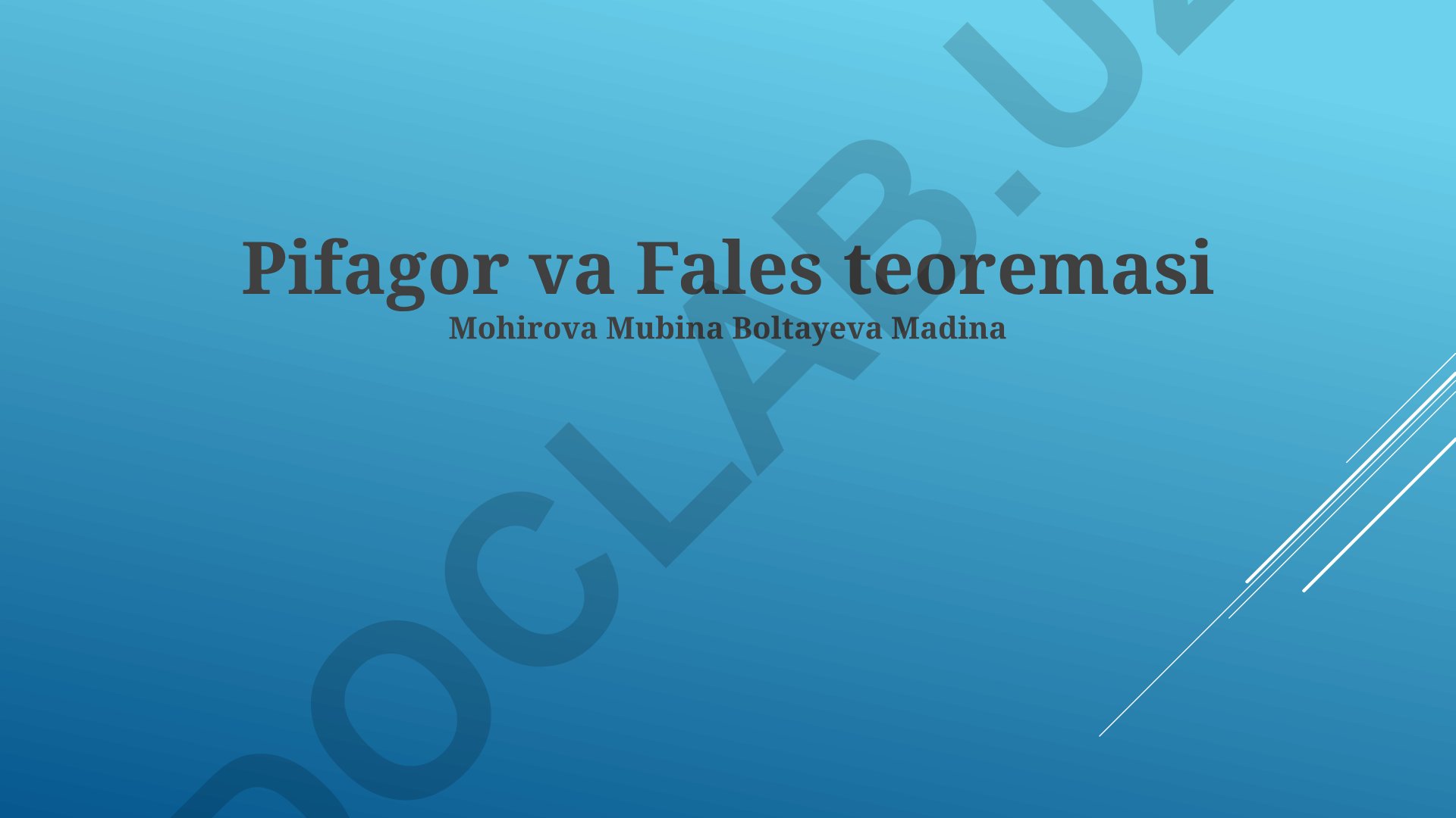 Pifagor va Fales teoremasi