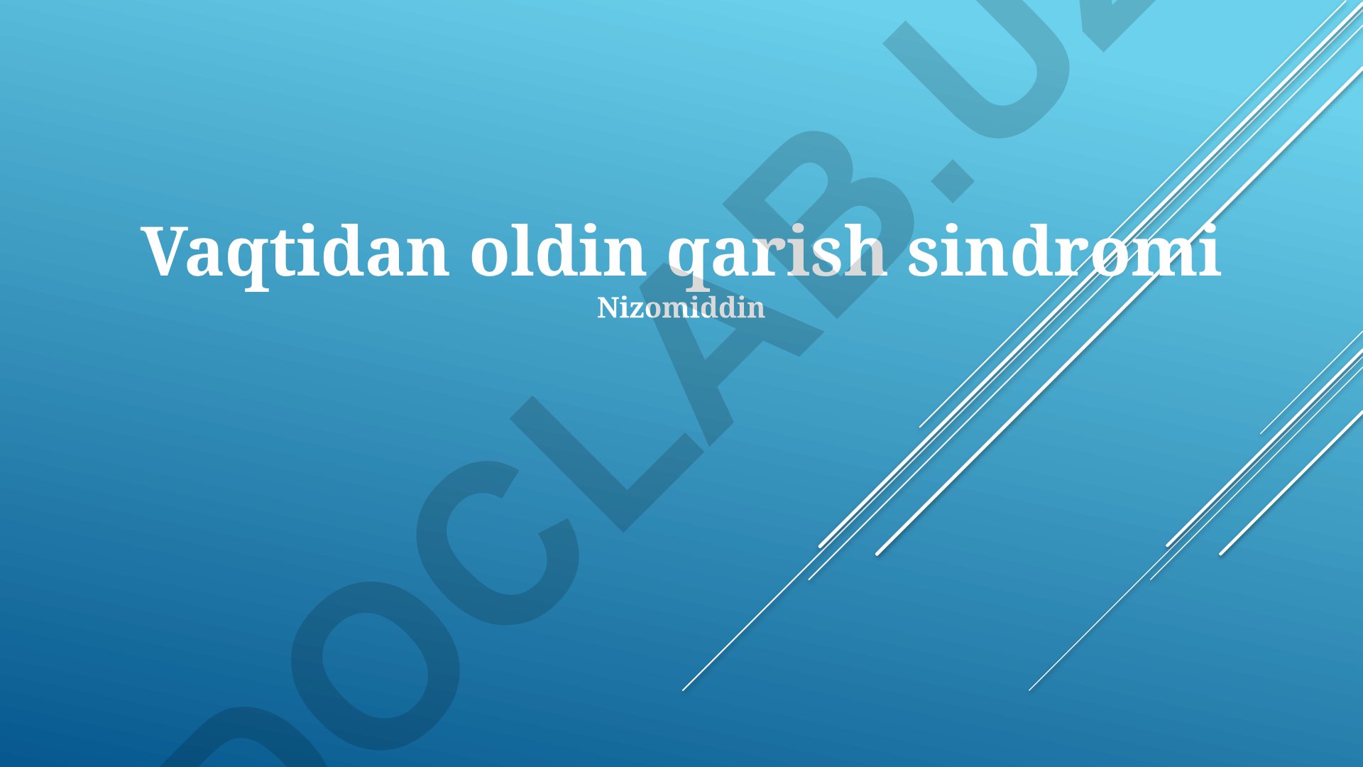 Erta qarish sindromi: sabablari, alomatlari va davolash usullari