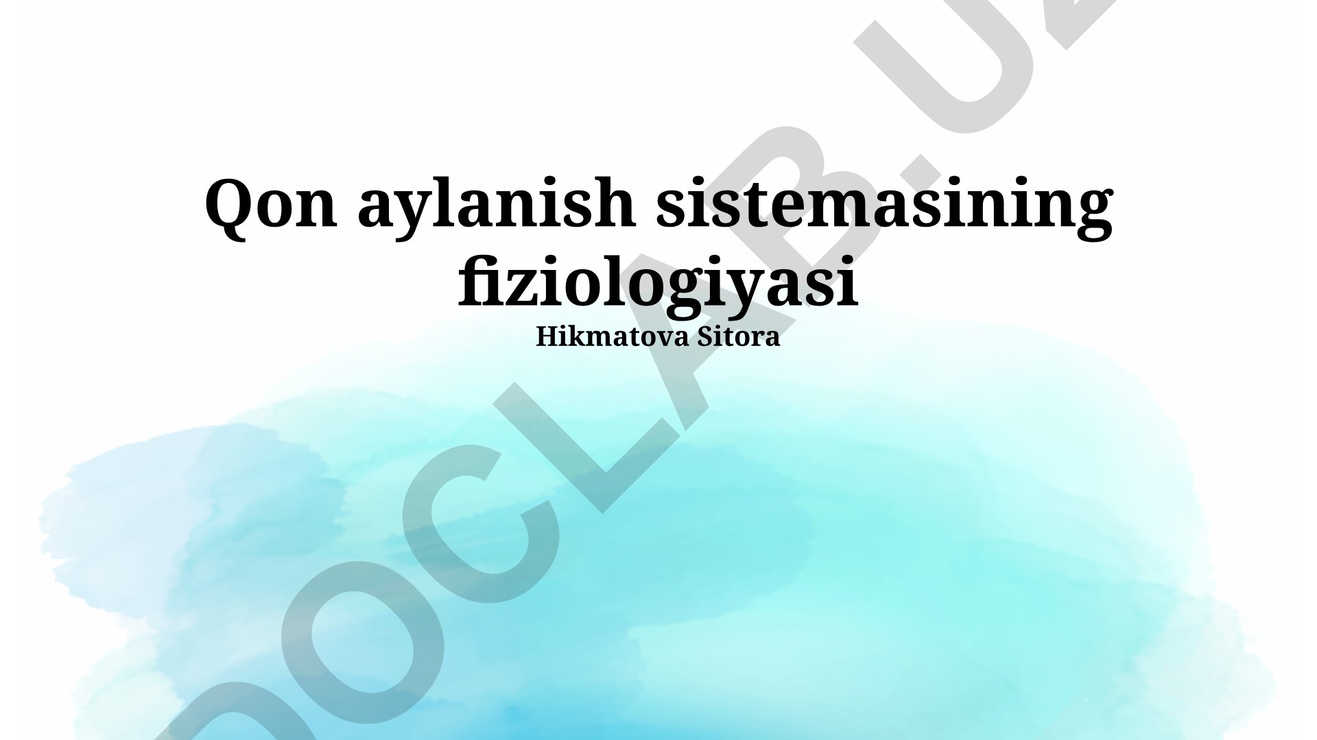 Qon aylanish tizimining fiziologiyasi va kasalliklari